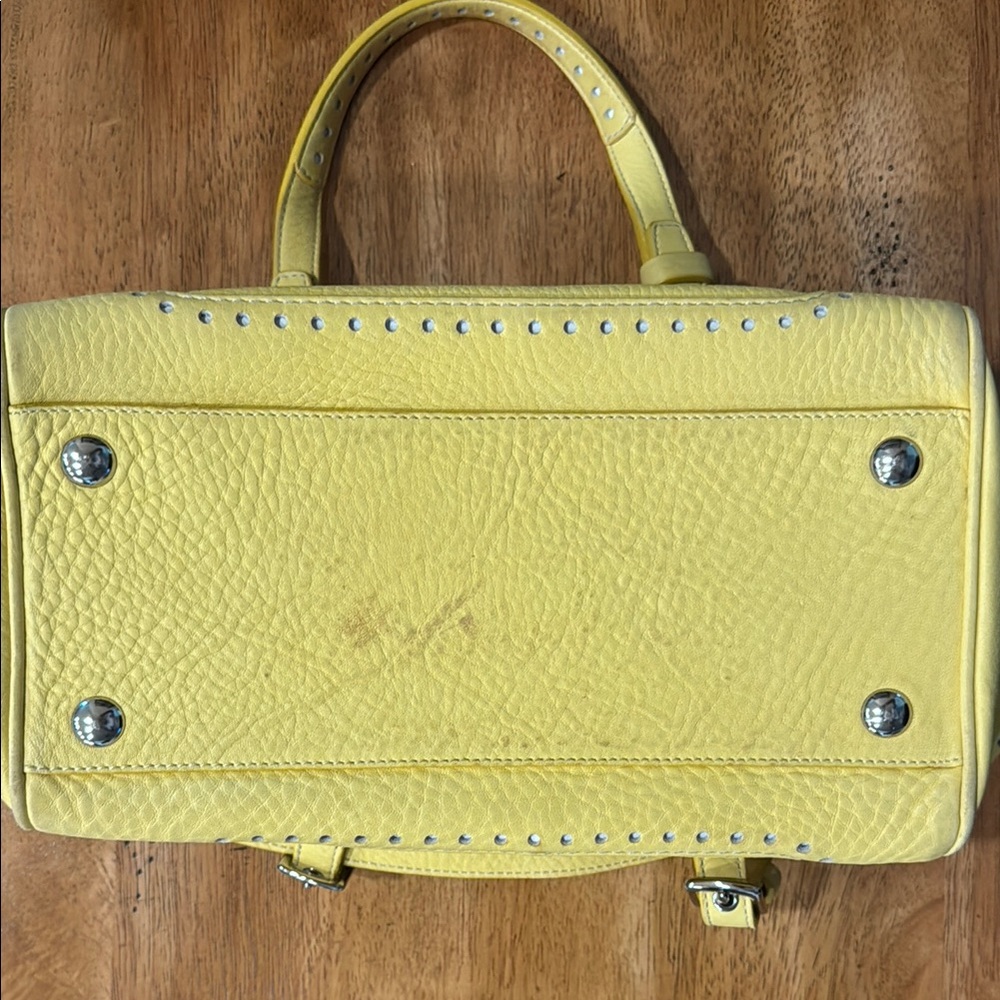 Authentic Coach Yellow Leather Satchel with Silver Hardware - Picture 6 of 6